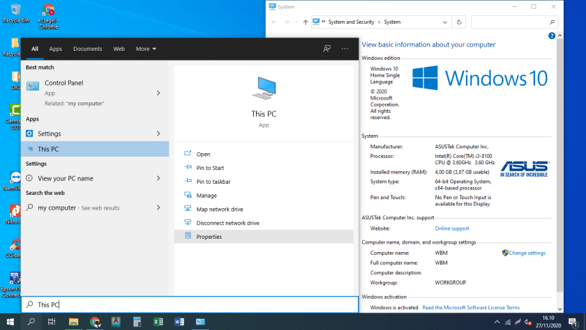 cara melihat spesifikasi komputer lewat control panel